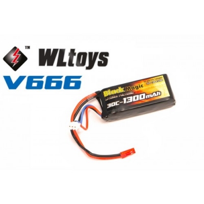lipo 7,4в(2s) 1300 mah 30c soft case jst-bec plug (for wltoys v666)